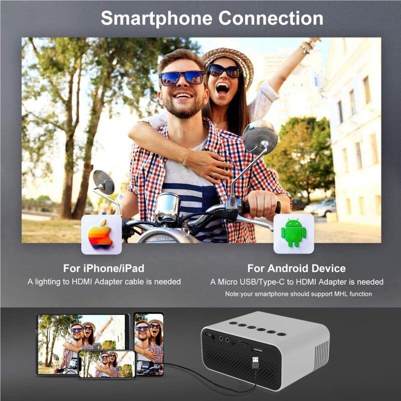 YT500 LED Mini Mobile Projector | Palm Size, Smart Remote Control & Screen Mirroring Capability